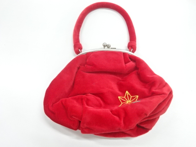 ビロードがま口手提げバッグ